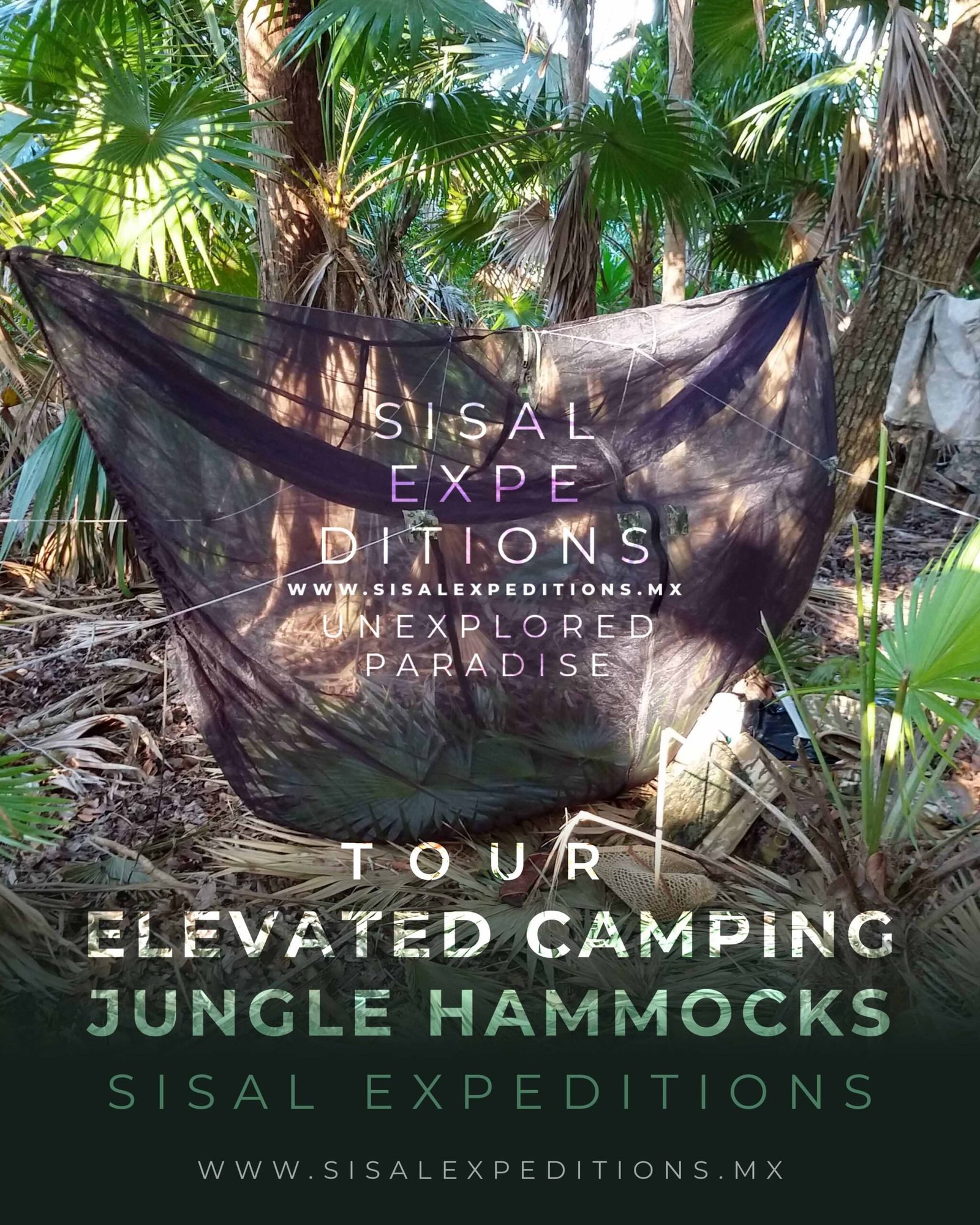 Campamento elevado hamacas selva Sisal